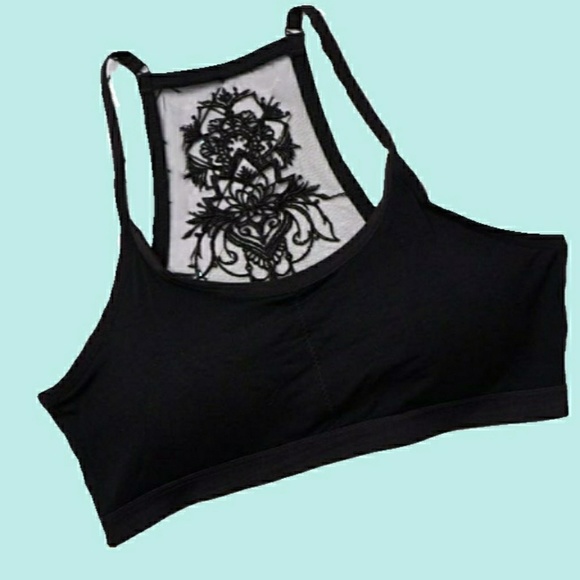 BRAND NEW -SEXY BLACK TATTOO RACER BACK BRALETTE - Picture 3 of 7